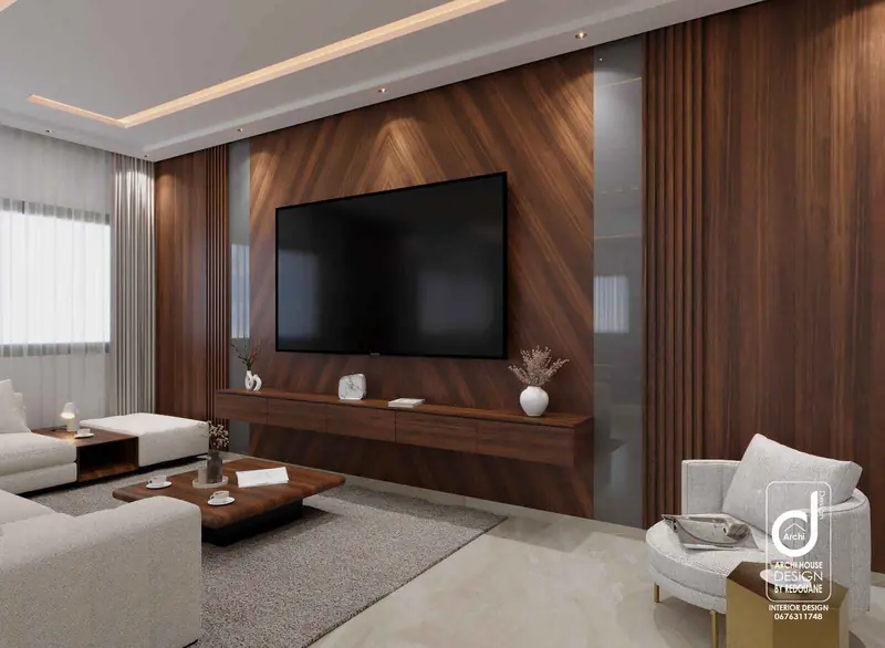 Walnut TV living room